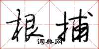 段相林根捕行书怎么写