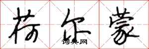 段相林荷尔蒙行书怎么写