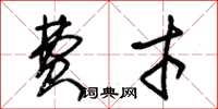 朱锡荣费才草书怎么写