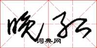 朱锡荣晚红草书怎么写