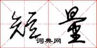 朱锡荣短量草书怎么写