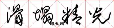 朱锡荣滑塌精光草书怎么写