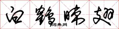 朱锡荣白鹤晾翅草书怎么写