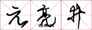 朱锡荣元亮井草书怎么写