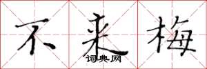 黄华生不来梅楷书怎么写