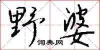 钱沛云野婆行书怎么写