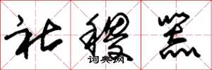朱锡荣社稷器草书怎么写