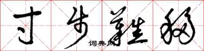 曾庆福寸步难移草书怎么写
