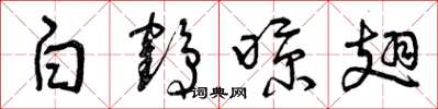 曾庆福白鹤晾翅草书怎么写