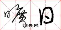 曾庆福旷日草书怎么写