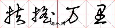 曾庆福扶摇万里草书怎么写