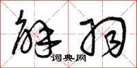 曾庆福解羽草书怎么写