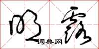 曾庆福明露草书怎么写