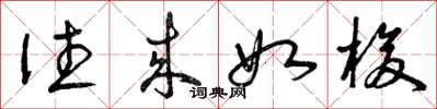 曾庆福往来如梭草书怎么写