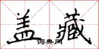 侯登峰盖藏楷书怎么写