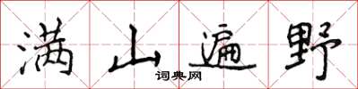 侯登峰满山遍野楷书怎么写
