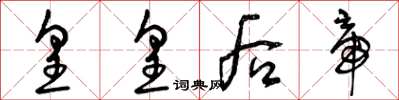 曾庆福皇皇后帝草书怎么写