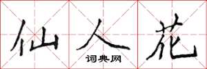 侯登峰仙人花楷书怎么写