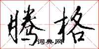 钱沛云腾格行书怎么写