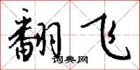 钱沛云翻飞行书怎么写