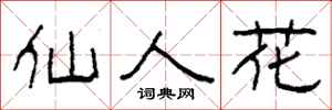 柯春海仙人花隶书怎么写