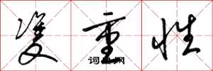 梁锦英双重性草书怎么写