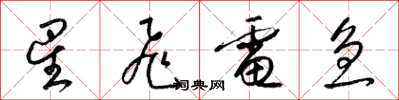 梁锦英星飞电急草书怎么写