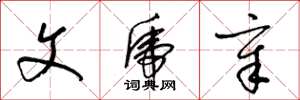 梁锦英文虎章草书怎么写