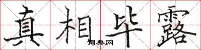 骆恒光真相毕露楷书怎么写