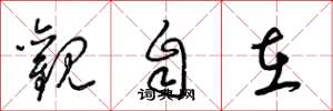 梁锦英观自在草书怎么写