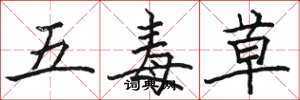 骆恒光五毒草楷书怎么写