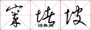 梁锦英窣堵坡草书怎么写