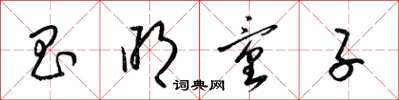 梁锦英昌明童子草书怎么写