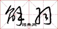 梁锦英解羽草书怎么写