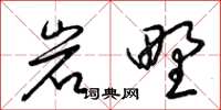 梁锦英岩野草书怎么写