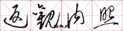 骆恒光返观内照草书怎么写
