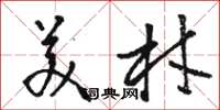 骆恒光美材草书怎么写
