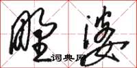 骆恒光野婆草书怎么写