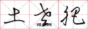 骆恒光土老肥草书怎么写