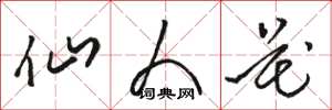 骆恒光仙人花草书怎么写