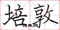 骆恒光培敦楷书怎么写