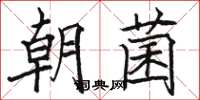 骆恒光朝菌楷书怎么写
