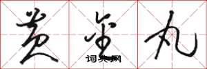 骆恒光黄金丸草书怎么写