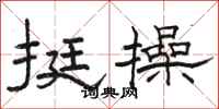 骆恒光挺操隶书怎么写