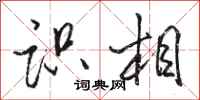 骆恒光识相行书怎么写
