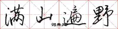骆恒光满山遍野行书怎么写