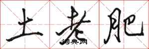骆恒光土老肥行书怎么写