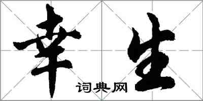 胡问遂幸生行书怎么写