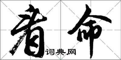 胡问遂看命行书怎么写