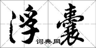 胡问遂浮囊行书怎么写
